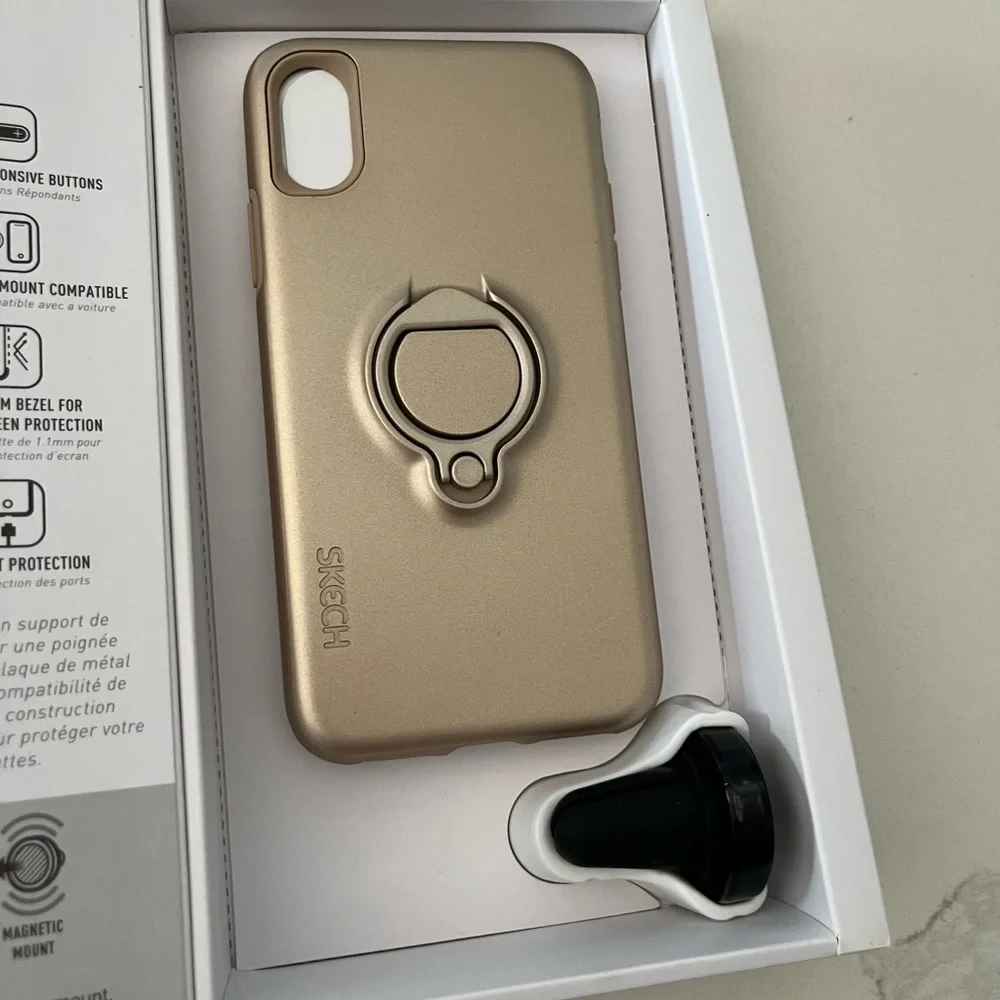 New Vortex Ring Holder Phone Case for iPhone Xs/X - Gold